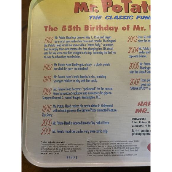 NEW Mr. Potato Head 50th Anniversary Kit w/ Tin Hasbro - Picture 6 of 7